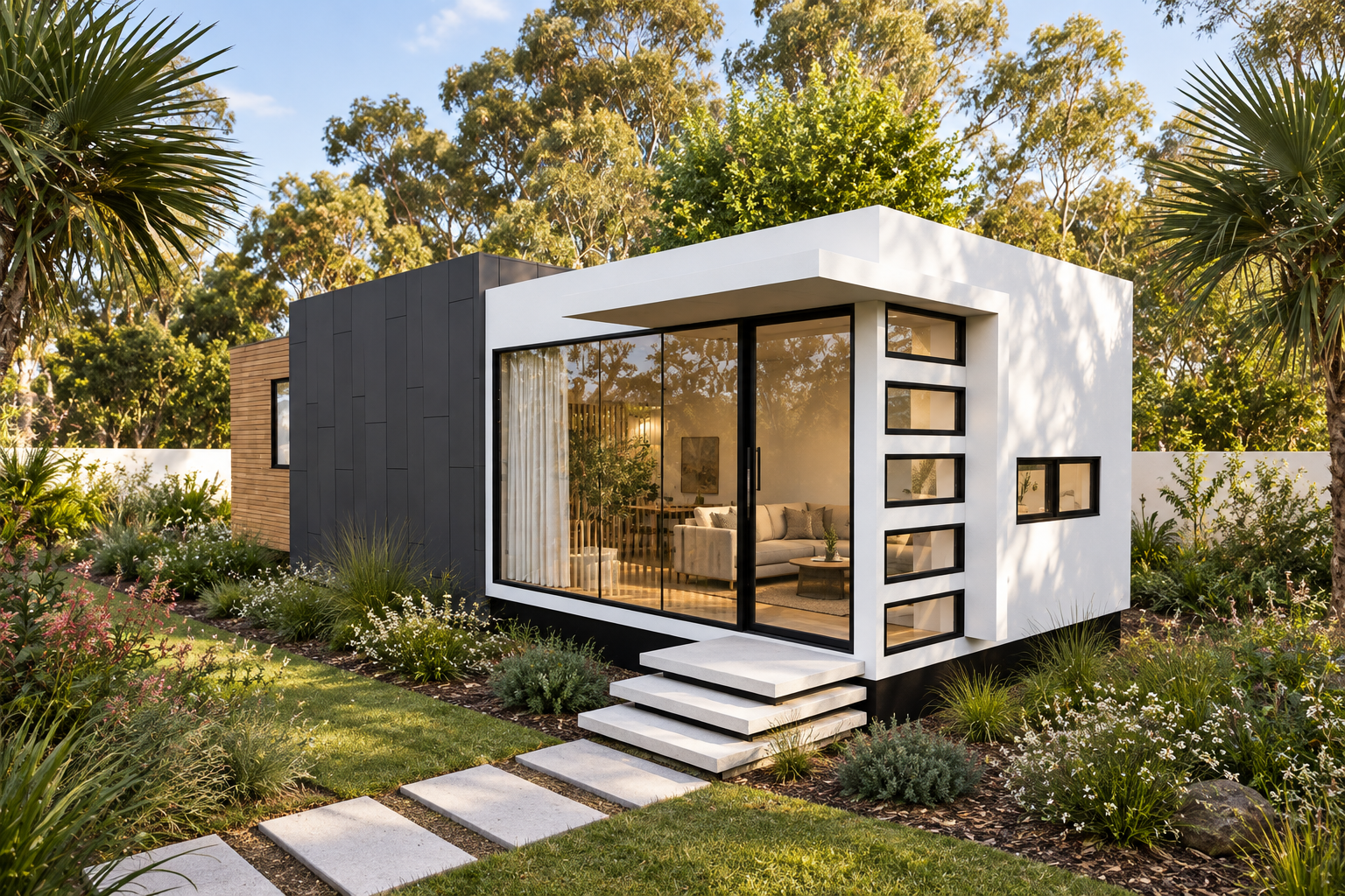 Raunik Design Group modular cabin concept — AI-enhanced exterior visualisation, view 5