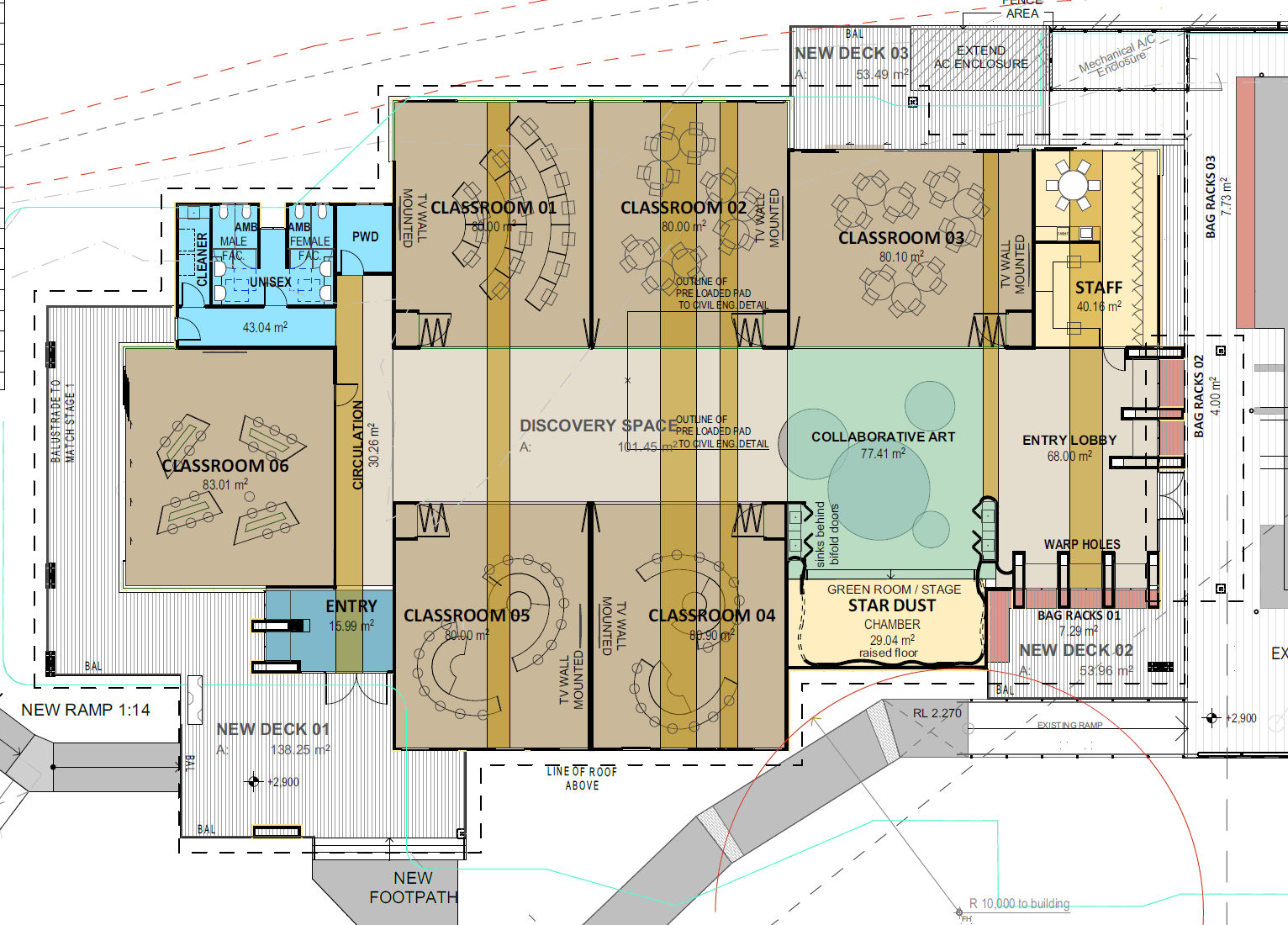 EAC Junior School Innovation Centre architectural plan, view 1