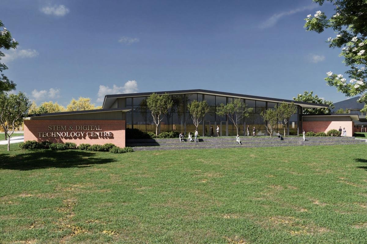 Exterior architectural visualisation of EAC STEM and Digital Technology Centre in Ballina