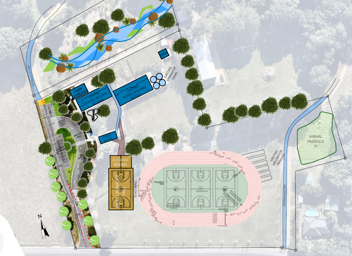 Hinterland Christian College – Staged Masterplan: staged masterplan, view 1