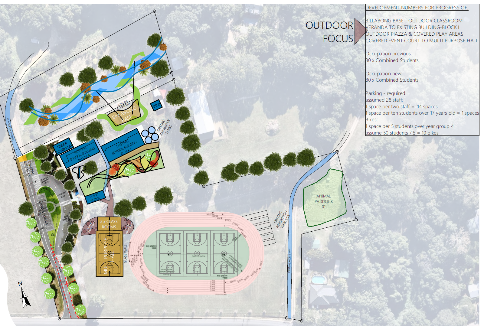 Hinterland Christian College – Staged Masterplan: staged masterplan, view 4